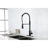 Industrial Pull Out Faucet In Matte Black, Stainless Steel Long-Lasting Commercial Spring Kitchen Faucets Black With Detachable ,