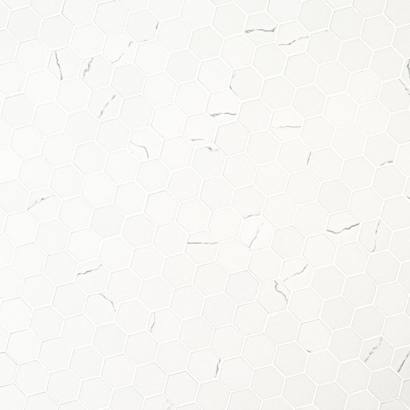 Belvia Hexagon 12 in. x 12 in. Matte Porcelain Mosaic Floor and Wall Tile, Lune