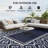 Reversible Outdoor Rug,  Waterproof Plastic Straw Floor Mat, Portable RV Camping Carpet, Large Floor Mat for Backyard, Deck, Picnic, Beach, Blue & White Gourd Border-109043832