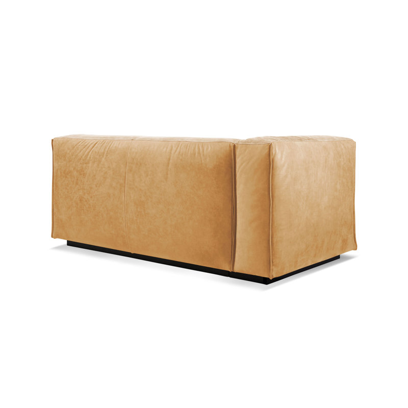 Cleon Chaise Lounge, Left Hand Facing, Camel Genuine Leather