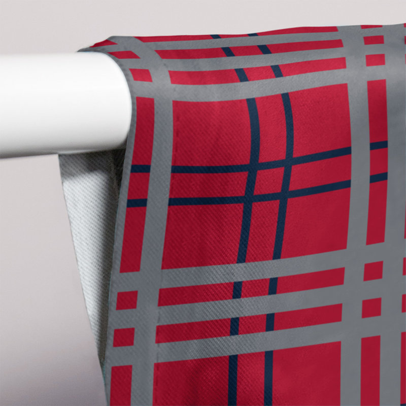 Room Darkening Curtain Single Panel, Red/Gray