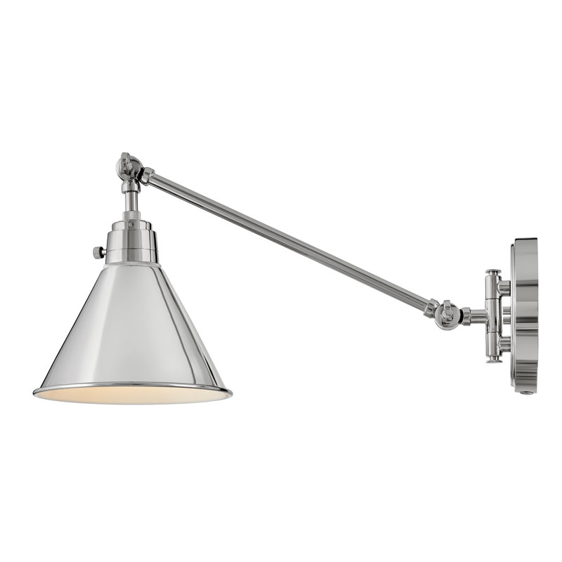Arti 7.75-in Swing Arm Extendable Single Light Plug-In Sconce with On/Off Switch