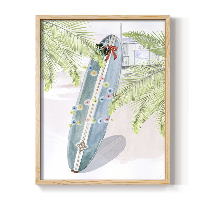 «So Cali Christmas Collection B», reproduction encadrée - bois massif, Naturel, H 11 po x l 9 po