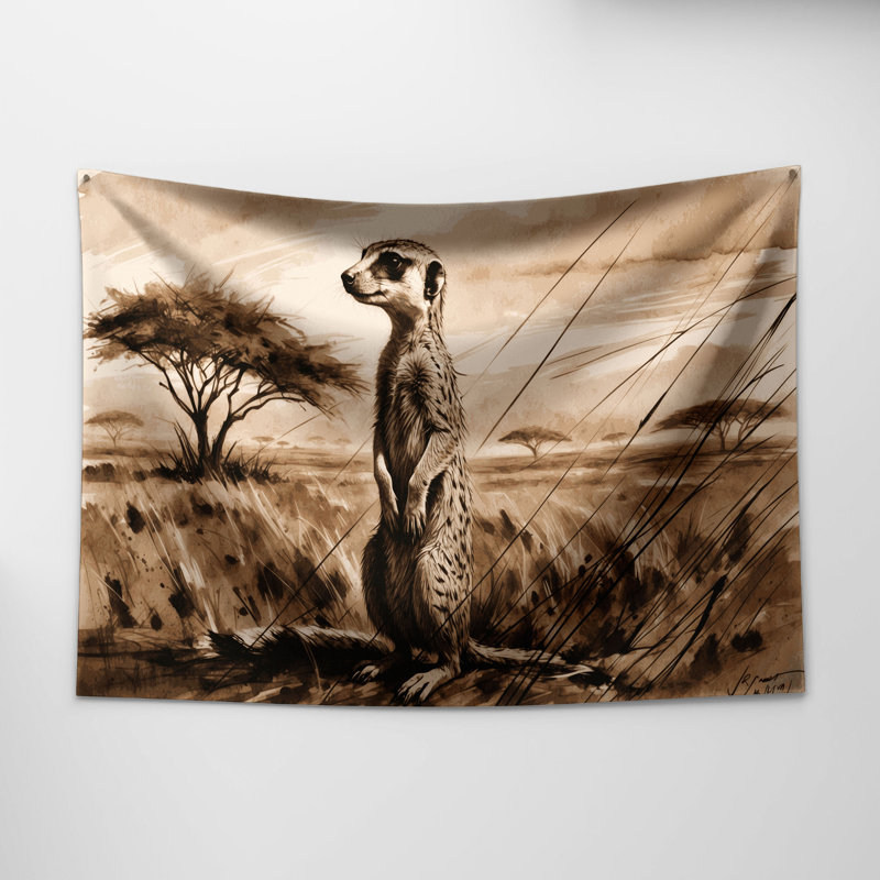 Tapisserie murale Wildlife Suricate, 68 po x 80 po
