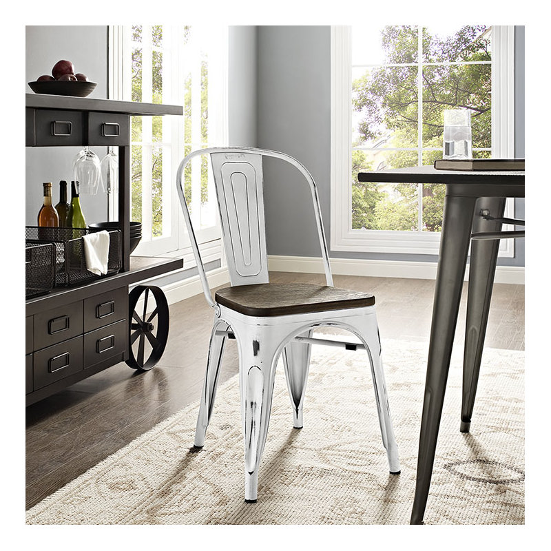 18'' H Stacking Side Chair, White