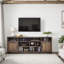 Columbia 84" No Assembly Required Barnwood Finish TV Stand, For TVs Up To 95"