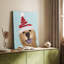 Christmas Golden Retriever et chapeau du Père Noël de printemps - galerie Cavas sur mesure-704613932