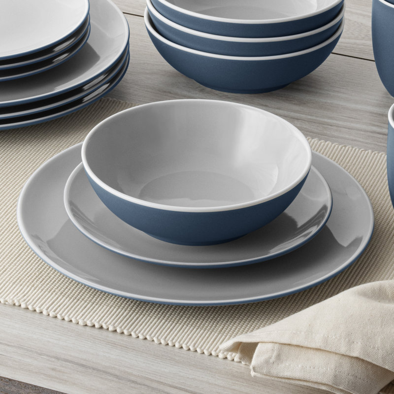 Noritake ColorTrio Coupe 4-Piece Place Setting, Blue
