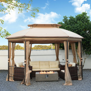 10 pi. L 12 pi. Pavillon de jardin en acier