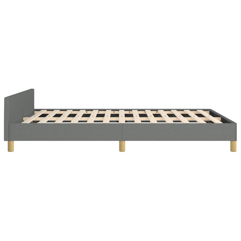 Base de lit en tissu Pranavi vidaXL, support de lattes, sans matelas, Gris foncé, Très grand californien