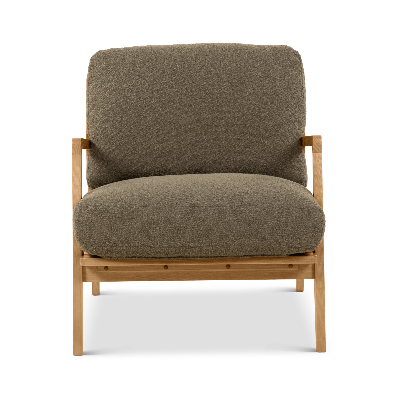 Carmelo Upholstered Armchair, Forrest Green/Oak