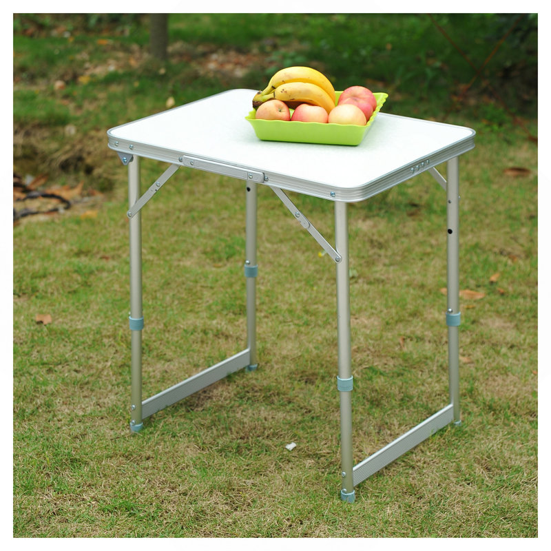 Table de camping pliante de 23 po avec hauteur réglable, table portable légère avec poignée de transport, table de camping pliante pour l'extérieur