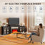  Meuble télé avec foyer et grand espace de rangement 104 po l 3 po 1 pour salon, noir-1582208239-1583793151