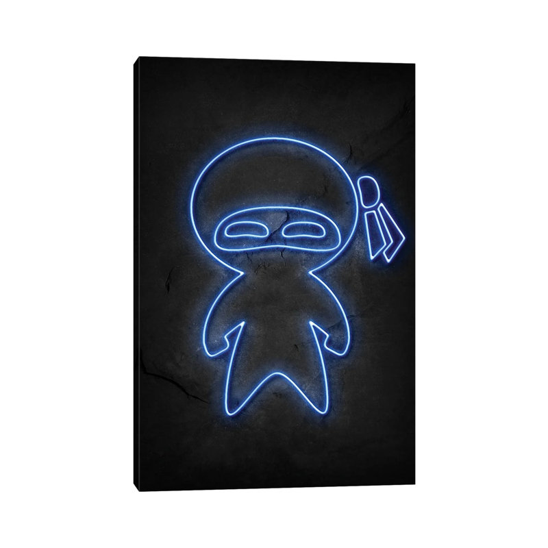 Ninja Neon par Durro Art - toile tendue, H 26 po x l 18 po x P 1,5 po