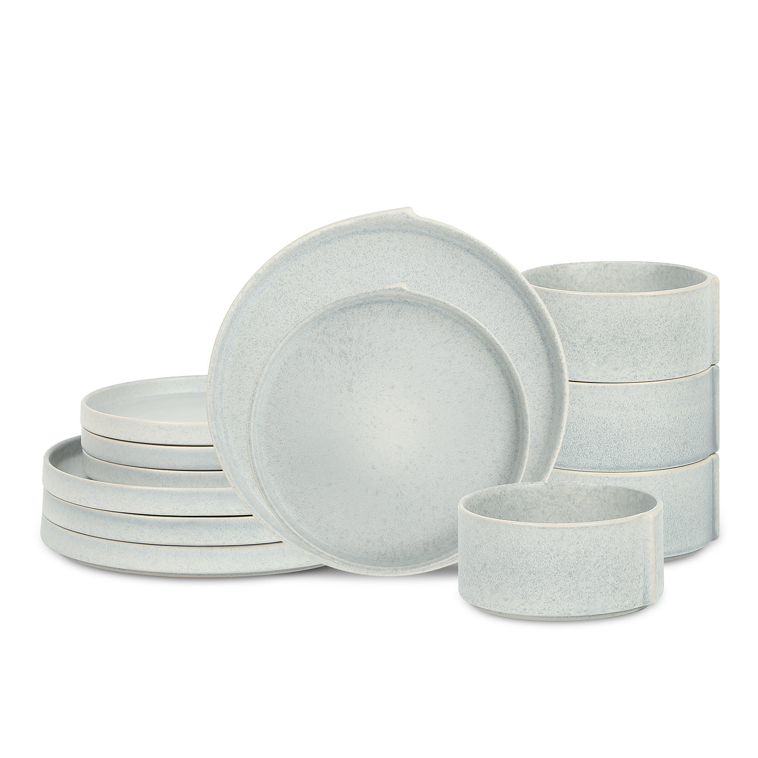 Bao Stoneware Dinnerware Set, Blue/Grey