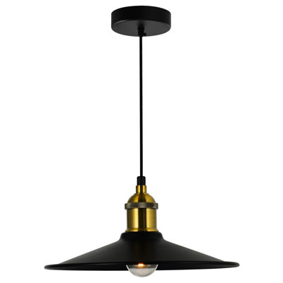 1 Light 10'' Industrial Mini Pendant for Kitchen, Dining Room, Hallway – E26 Bulb Base, LED Compatible – Adjustable Height with BACL Certification