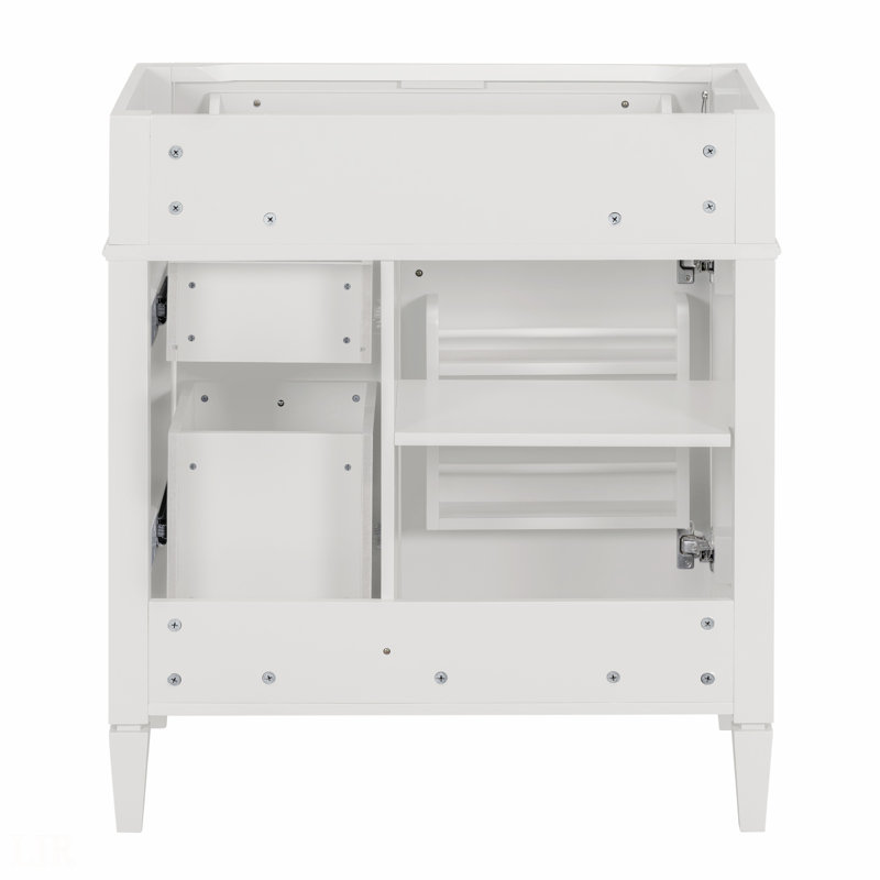 Meuble-lavabo de salle de bain 30 po sans lavabo supérieur, meuble de rangement moderne avec 2 tiroirs et un tiroir rabattable (lavabo non inclus), meuble-lavabo