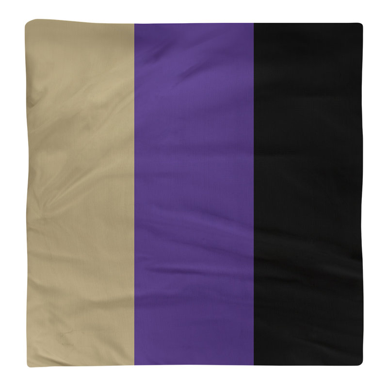 Striped Square Napkin, Gold/Purple/Black, Cotton Twill, 22" H x 22" W x 0.25" D