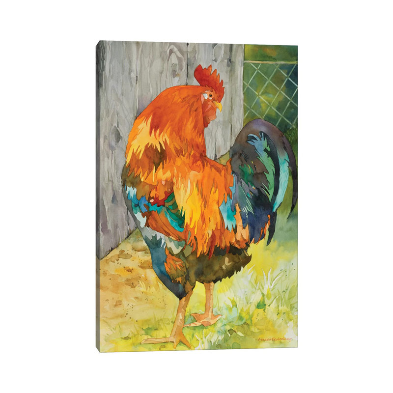 " Rooster Pen " by Annelein Beukenkamp, Wrapped Canvas, No Matte, 26" H x 18" W x 1.5" D