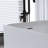51'' Solid Surface Matte Tub, Freestanding Solid Surface Resin Stone Bathtub, Solid Surface Matte White Soaking Tub,Free Standing Tub with Overflow and Pop-up Drain