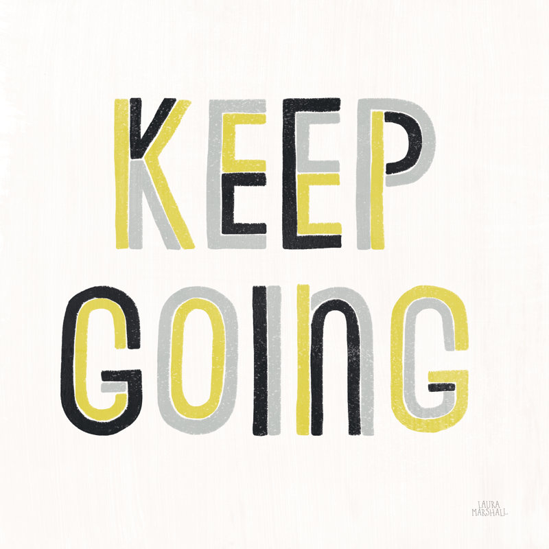 Retro Words II Yellow Black by Laura Marshall - No Frame Print on Canvas, 20cm H x 30cm W x 3.8cm D