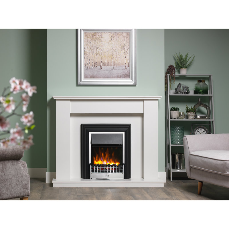 Dimplex Cheriton Deluxe Optiflame free standing electric flame effect fire, 63.9cm W, Chrome