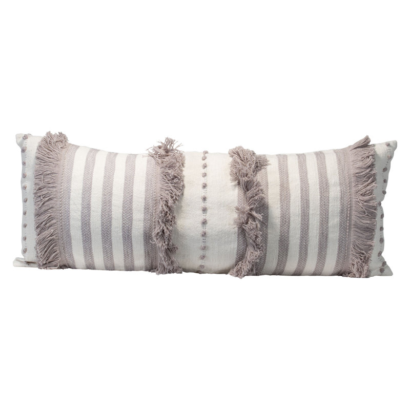 Fringed Cotton Throw Pillow