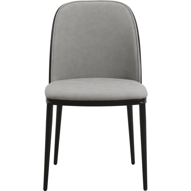 Larenzo 18.7'' H Upholstered Metal Side Chair, Black/Light Gray