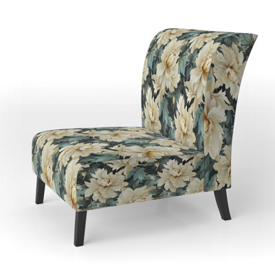 Fauteuil de chambre rembourré blanc et bleu naturel Serenity