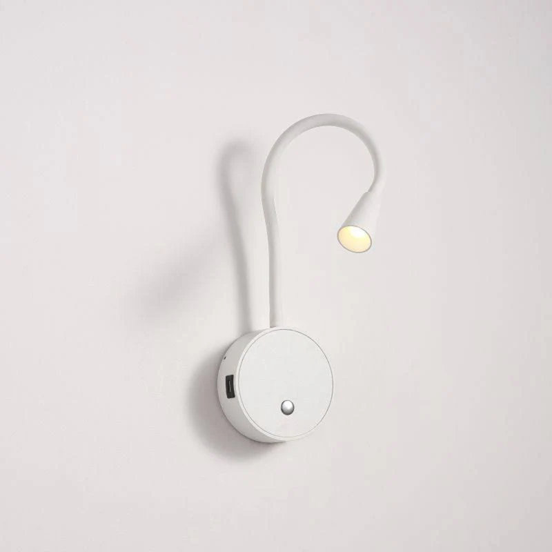 UltraBeam 3 Watt LED Wall Mounted Bedroom Reading Light With USB Charging Ports, White