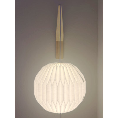 Applique en bois + abat-jour globe