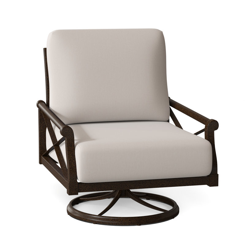 Chaise berçante avec coussins Andover, Toile toile Sunbrella® Bird's Eye, Brun châtaigne