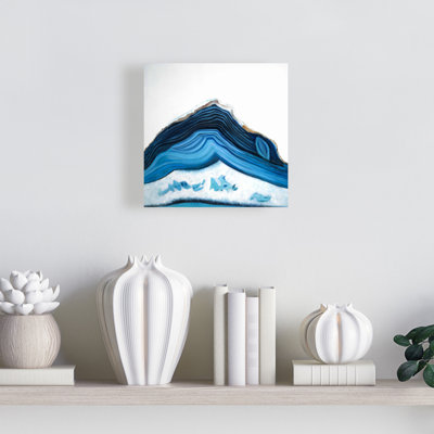 «Blue Geode Profile», art mural moderne