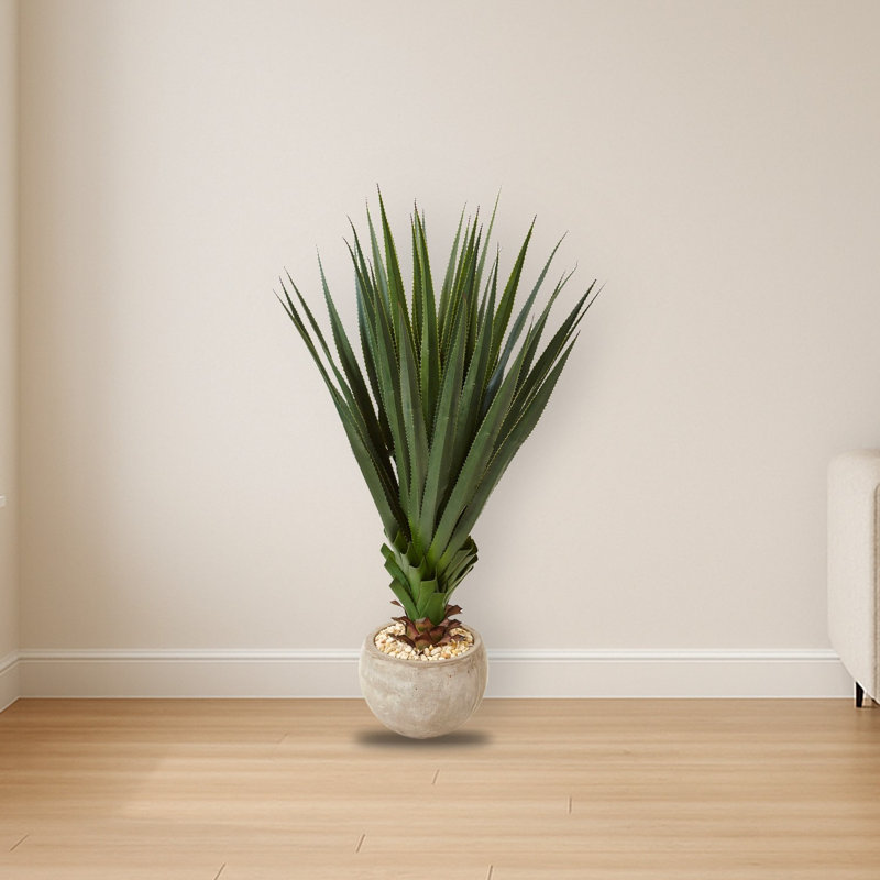 Spiked Agave Artificial Plant in Bowl Planter