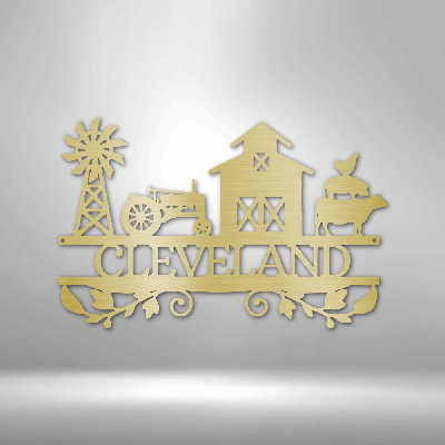 Personalized Farm Life Monogram Steel Sign Steel Art Wall Metal Decor