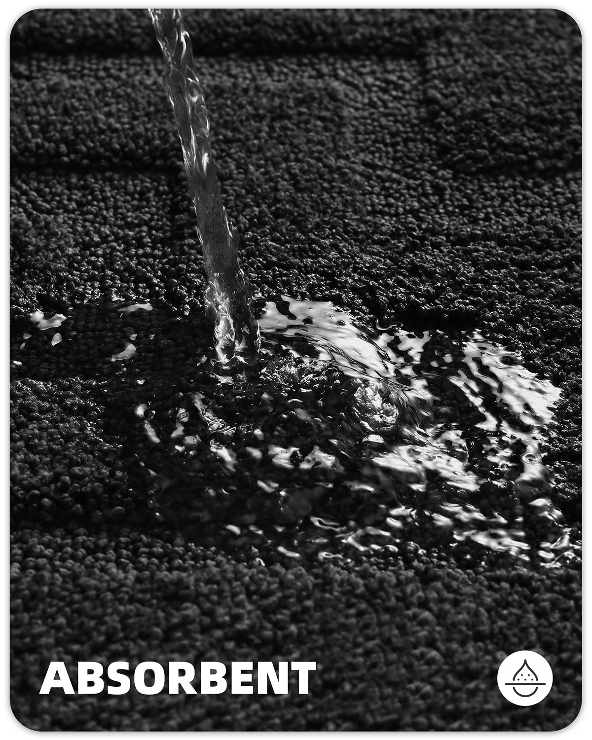 Non-Slip Bath Rug, Black, 20" L x 47" W