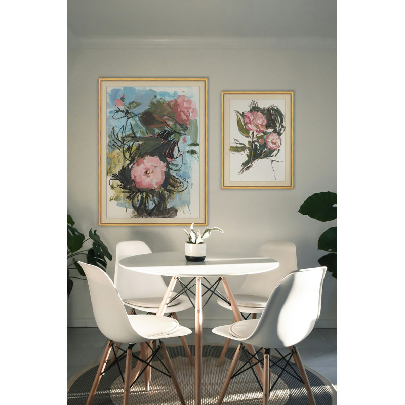 Camellia I Print, 38" H x 28" W, Gold