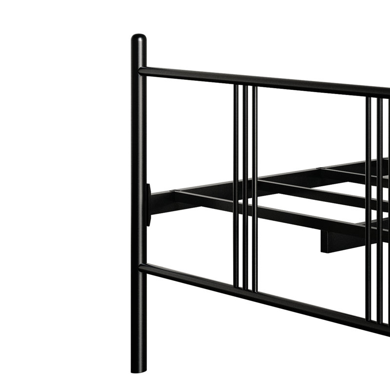 Lit plateforme en métal noir, Twin, Black