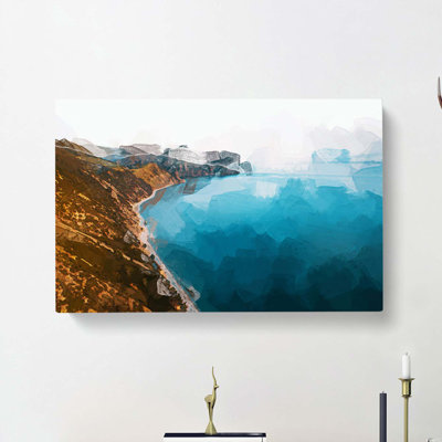 Coastline of New Zealand in Abstract - Wrapped Canvas Graphic Art Print