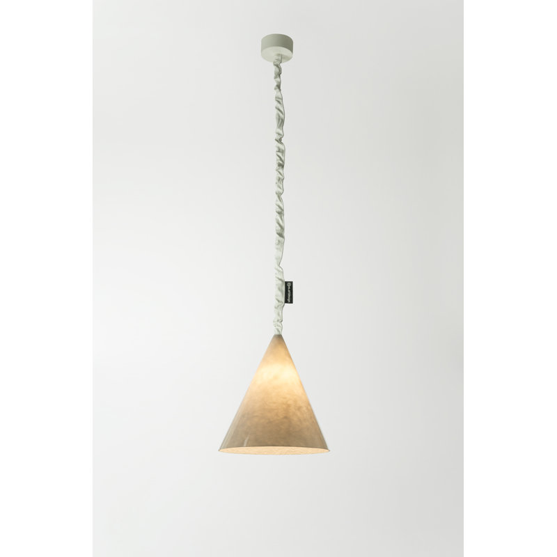 1 - Light Cement Cone Pendant, White Nebula