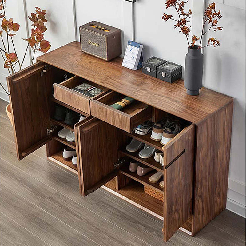 Range-chaussures moderne en bois avec rangement