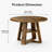 43" Round Dining Table with Storage Shelf, Modern Farmhouse Kitchen Table with Pedestal Base, Brown Wood Table for 2-4-2124025556