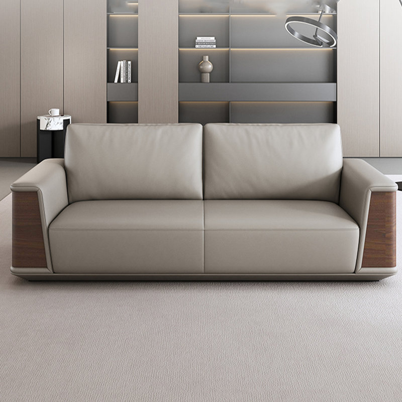 Canapé modulaire en cuir véritable couleur de l'image, H 33,46 po x l 64,96 po x P 35,43 po