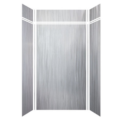 Ensemble de mur de douche à transition 6 pièces 48 po x 36 po x 84/12 po Transoli Lusso, gris glacier