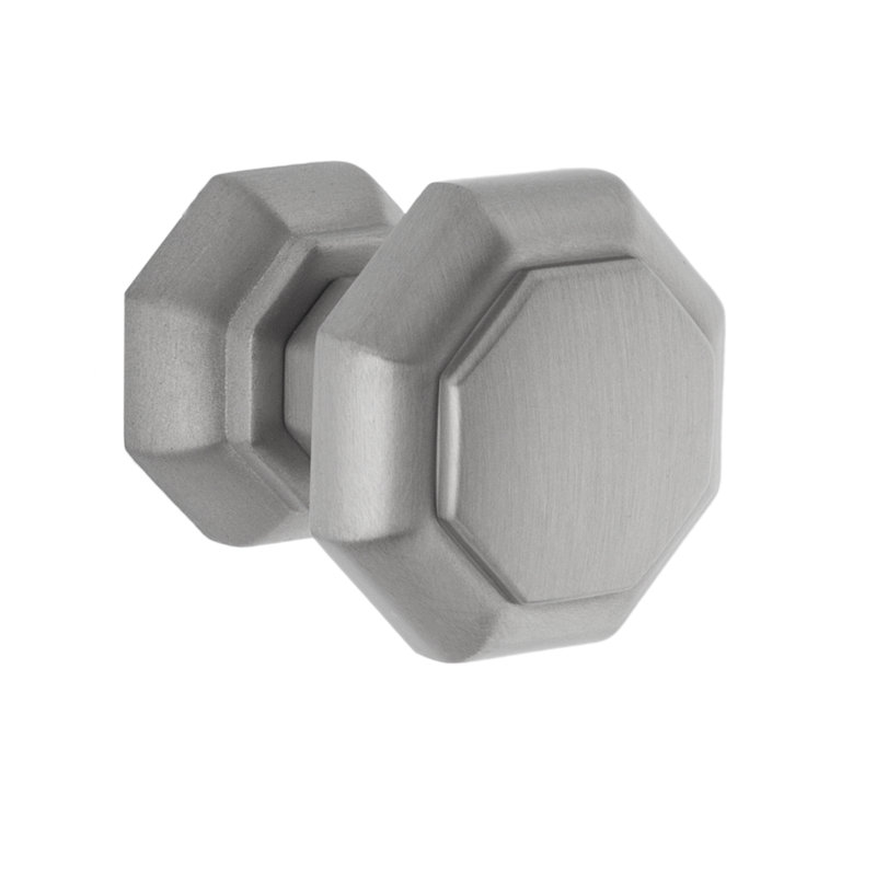 Poignée géométrique en nickel satiné de 1/8 po Octagon, Nickel satiné