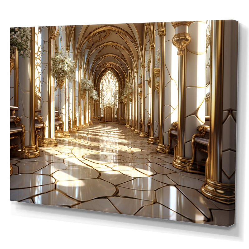 Église baroque basilique - Église, art mural, Toile tendue, H 16 po x l 32 po x P 1 po