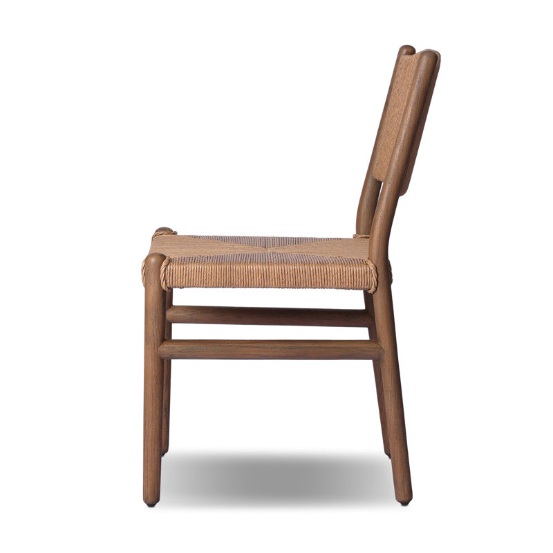 Herrin Outdoor Teak Dining Side Chair, Stained Toasted Brown