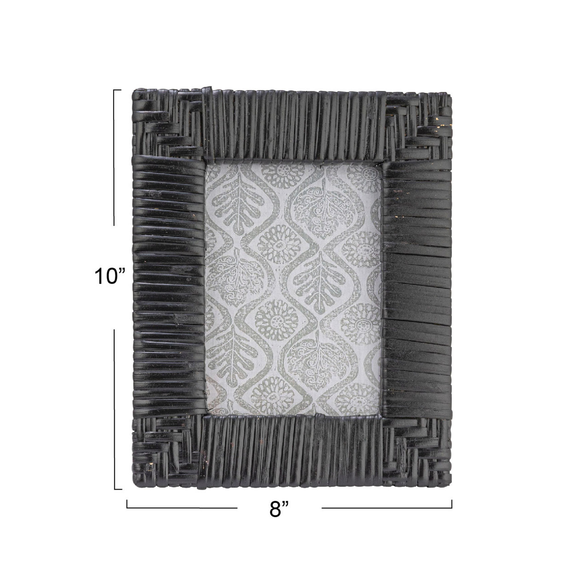 Kitt Wicker / Rattan Picture Frame, 7" x 5", Black