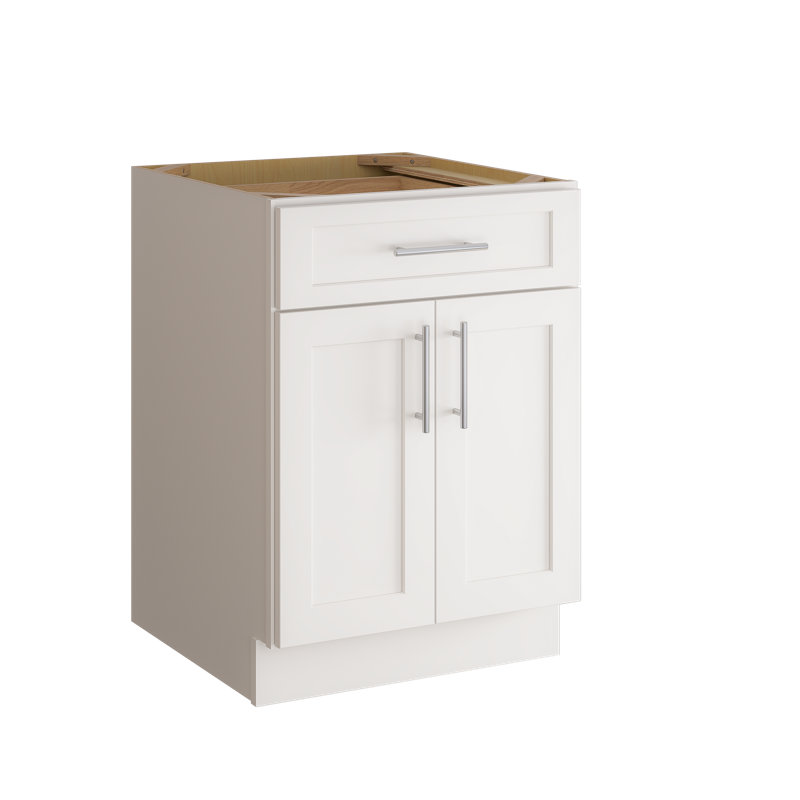 Meuble-lavabo sur pied 36 po avec porte en bois de bouleau au fini noyer