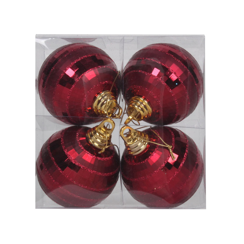 Ornement boule de Noël brillant et mat, Bourgogne